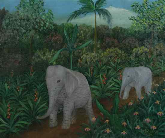 Appraisal: LAWERENCE LEBDUSKA American - ELEPHANT TRAIL signed and dated '