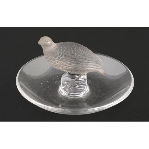 Appraisal: A Lalique clear and frosted glass ashtray in the form