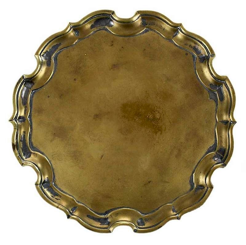 Appraisal: George II Brass Salver British th century cut out petaled