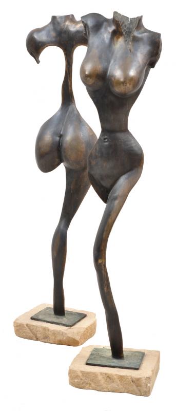 Appraisal: BRETT HARRISON ALLEN BORN TH CENTURY Female Abstract bronze on