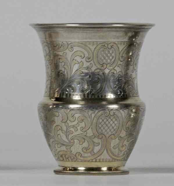 Appraisal: A Russian silver and silver gilt beaker cyrillic mark NG