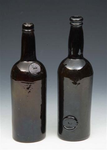 Appraisal: AN INNER TEMPLE GREEN GLASS WINE BOTTLE with seal and