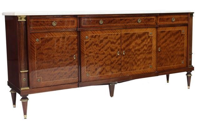 Appraisal: French Louis XVI style mahogany breakfront sideboard late th c