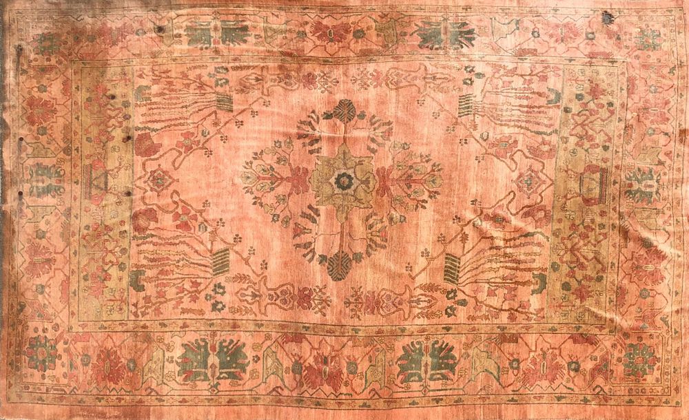 Appraisal: Vintage Oushak Hand Woven Carpet Vintage Oushak Hand Woven Carpet