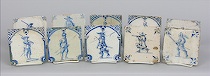 Appraisal: Antique Hand Painted Glazed Ceramic Tiles A lot of ten