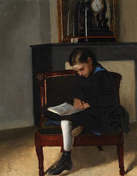 Appraisal: n a Seymour Joseph Guy - A Young Girl Reading