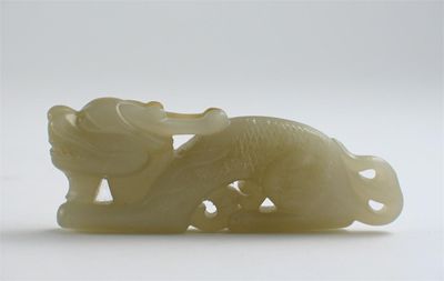 Appraisal: A Chinese jade carving of a fabulous animal cm