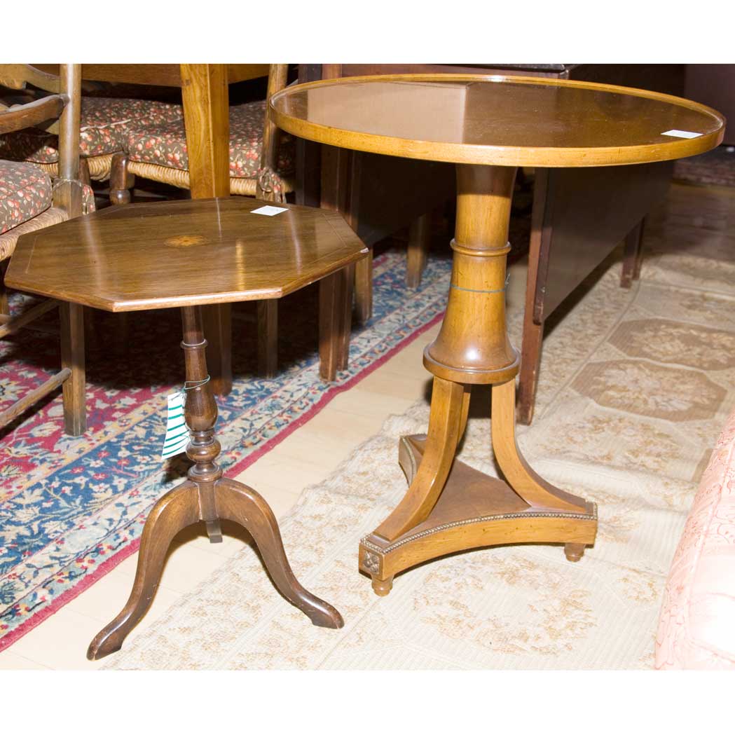 Appraisal: Group of Three Mahogany Occasional Tables Height of largest inches