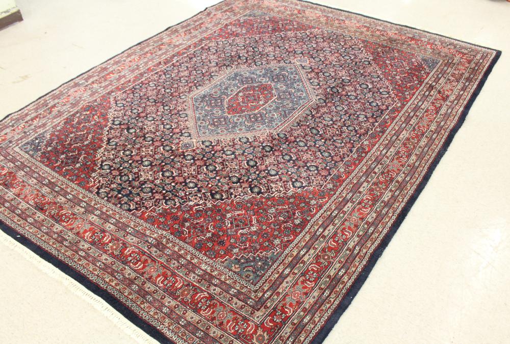 Appraisal: HAND KNOTTED ORIENTAL CARPET Indo-Bijar overall Herati floral design on