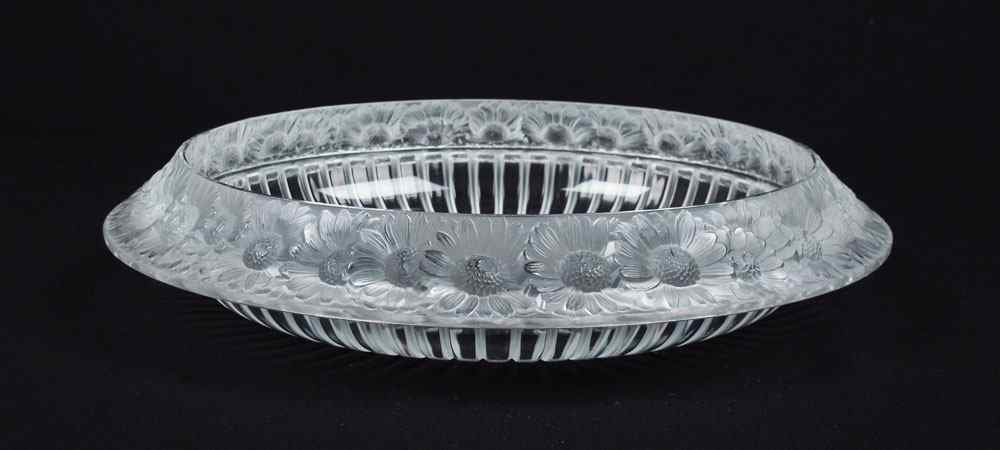 Appraisal: LALIQUE FRENCH CRYSTAL ''MARGUERITES'' CENTER BOWL '' h x ''