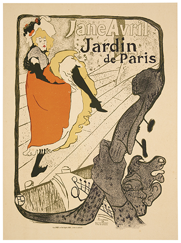 Appraisal: HENRI DE TOULOUSE-LAUTREC - JANE AVRIL JARDIN DE PARIS Ma