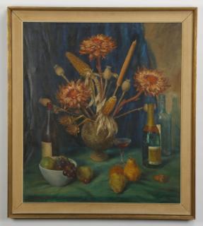 Appraisal: Mid th c O c signed still life w flowers