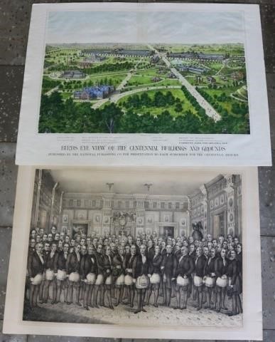 Appraisal: TWO TH C LITHOGRAPHS INCLUDING AFTER CHRISTIANINGER TITLED MASONIC MEMORIAL