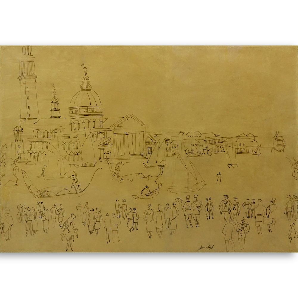 Appraisal: Jean Dufy French - Ink Drawing Venice Jean Dufy French