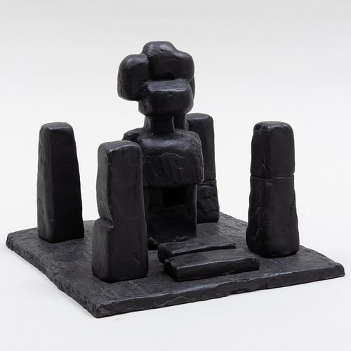 Appraisal: FRANCOIS STAHLY - UNTITLED MAQUETTE Bronze with black patina signed