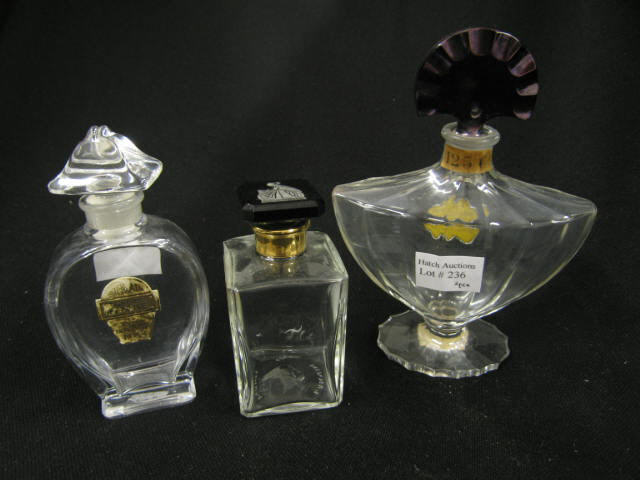 Appraisal: French Crystal Perfume Bottles two are signed Baccarat