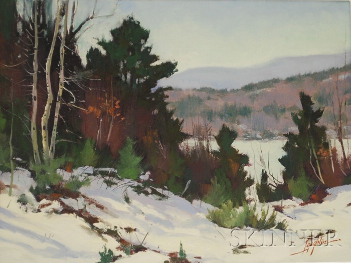 Appraisal: John Leo Loughlin American - Study for Princeton Winter Signed