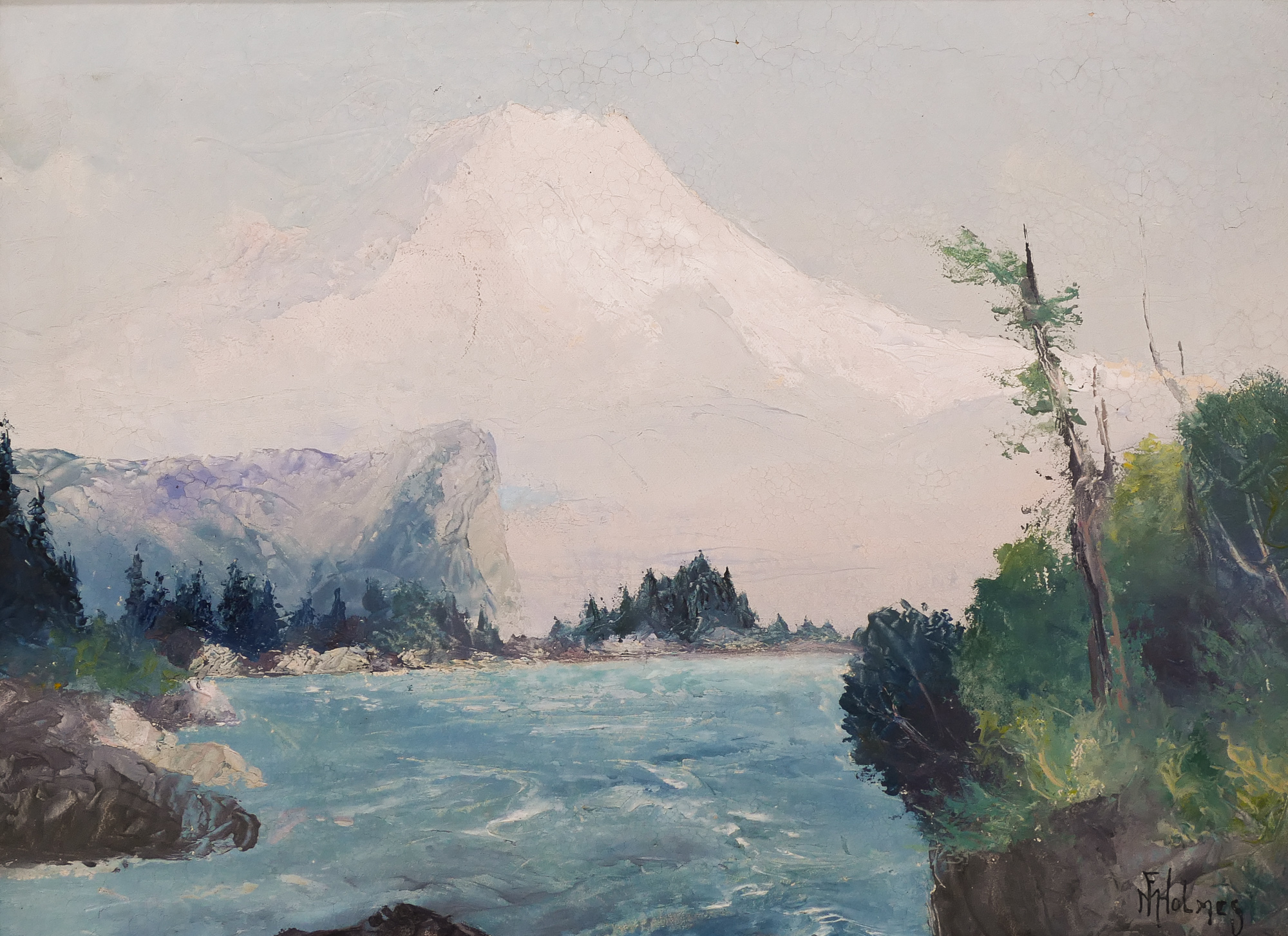 Appraisal: F Mason Holmes - American ''Mt Rainier'' Oil on Canvas