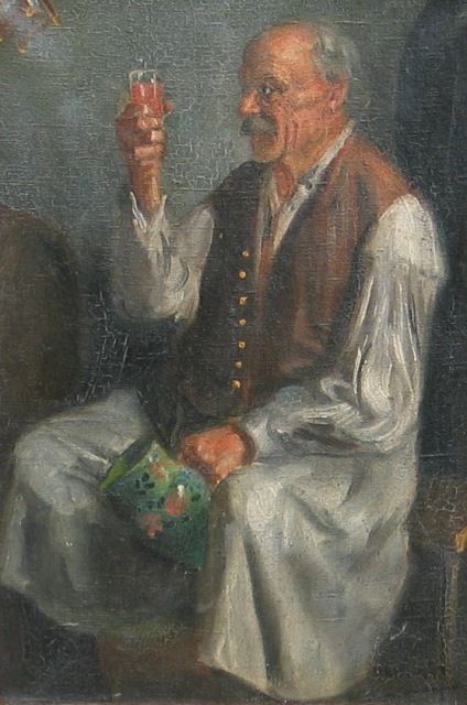 Appraisal: Honarty Honarty Old Man Drinking oil on canvas signed 'Honarty'