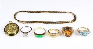 Appraisal: Collection of gemstone and gold jewelry Collection of gemstone and