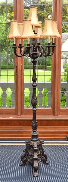 Appraisal: IMPRESSIVE BRONZE SIX BRANCH STANDARD LAMP