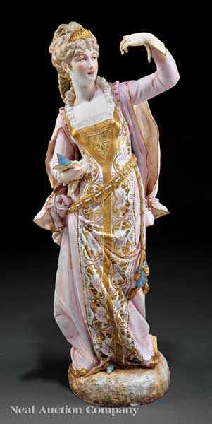 Appraisal: A Large Antique French Porcelain Figure of a Maiden c