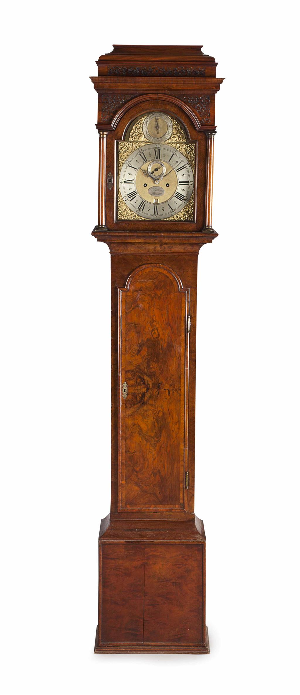 Appraisal: GEORGE II WALNUT LONGCASE CLOCK BY JOHN ELLICOTT LONDON MID