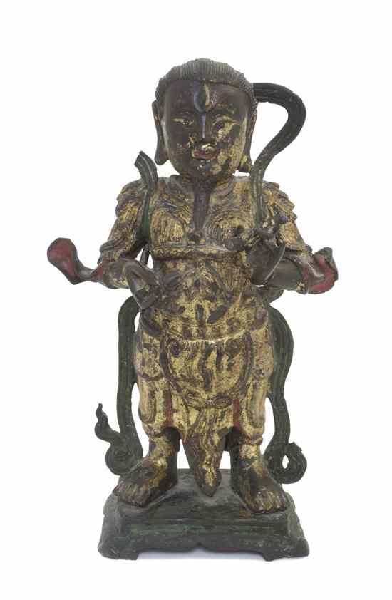 Appraisal: A Chinese Bronze Model of Zhenwu Ming Dynasty showing the