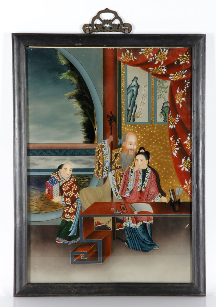 Appraisal: - Chinese Reverse Painting on Glass Reversed Painting on glass