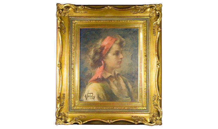 Appraisal: Alexander Tolstoy - Portrait Of A Young Woman Oil on