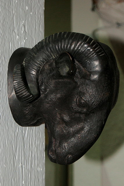 Appraisal: A bronze ram's headcast as a wall hanging cm