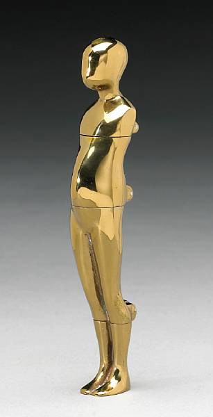 Appraisal: Attributed to Ernest Trova Standing Figure Falling Man Polished bronze