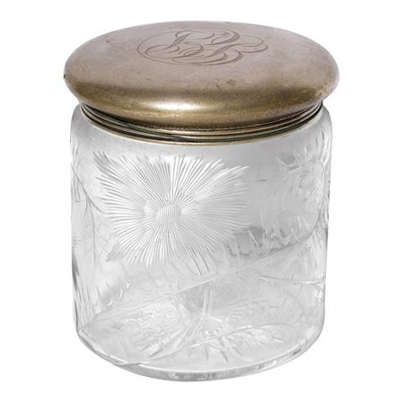 Appraisal: Gorham Sterling Silver Mounted Glass Tobacco Jar Estimate -