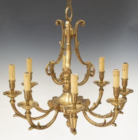 Appraisal: French Louis XVI style gilt bronze chandelier early th c