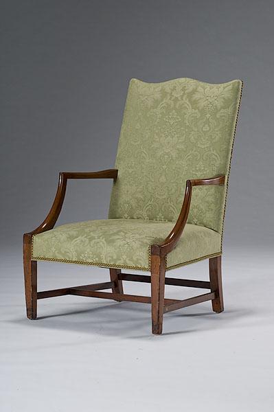 Appraisal: FEDERAL MAHOGANY LOLLING CHAIR New England ca - with shaped