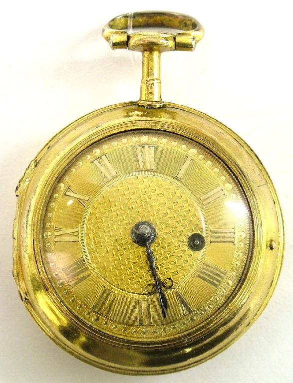 Appraisal: Small late th century gilt cased fusee verge pocket watch