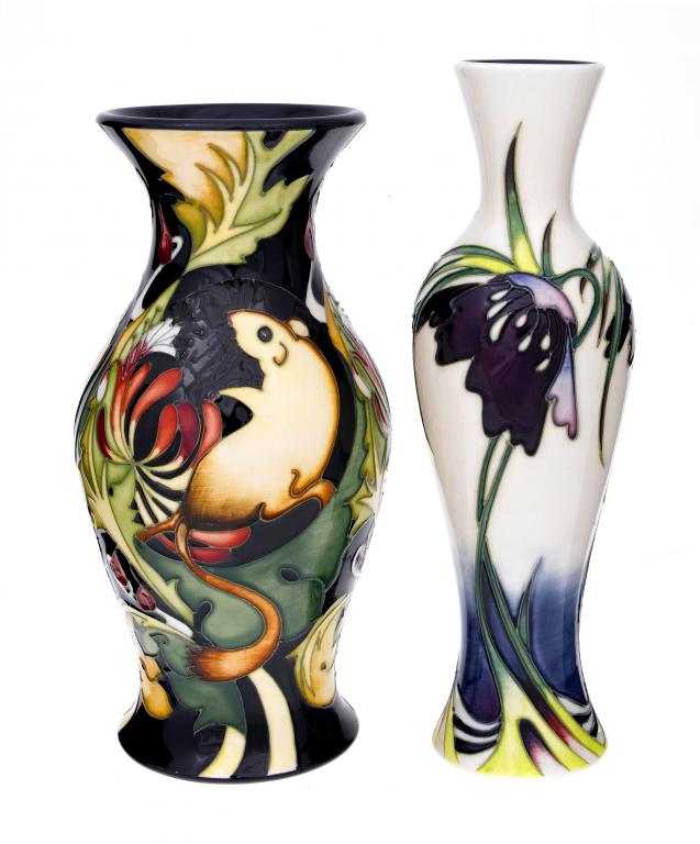 Appraisal: A MOORCROFT ODE TO SILENCE VASE DESIGNED BY EMMA BOSSONS