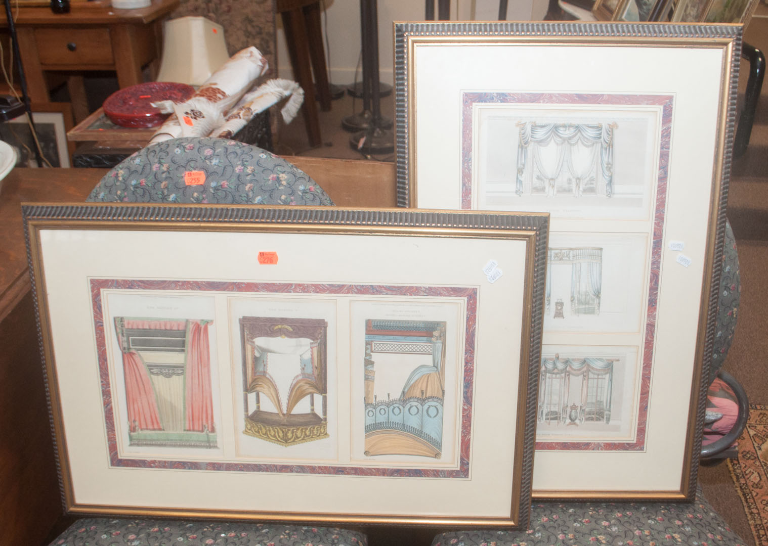 Appraisal: Two framed interior design prints Undernumber