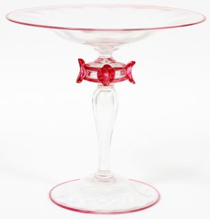 Appraisal: HAND-BLOWN CRYSTAL COMPOTE H DIA A hand-blown crystal compote with