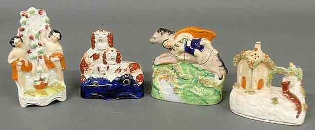 Appraisal: Four pieces of th c Staffordshire- Mazeppa bound to the