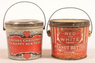 Appraisal: Two Vintage Peanut Butter Tins Red and White Brand and