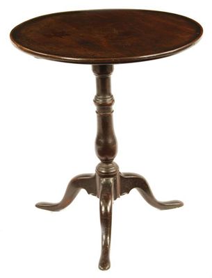 Appraisal: A George III mahogany tripod table with a circular dished