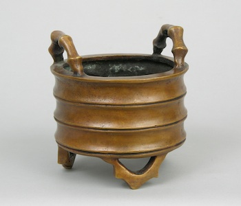 Appraisal: A Chinese Bronzed Koro A Chinese bronze koro of straight