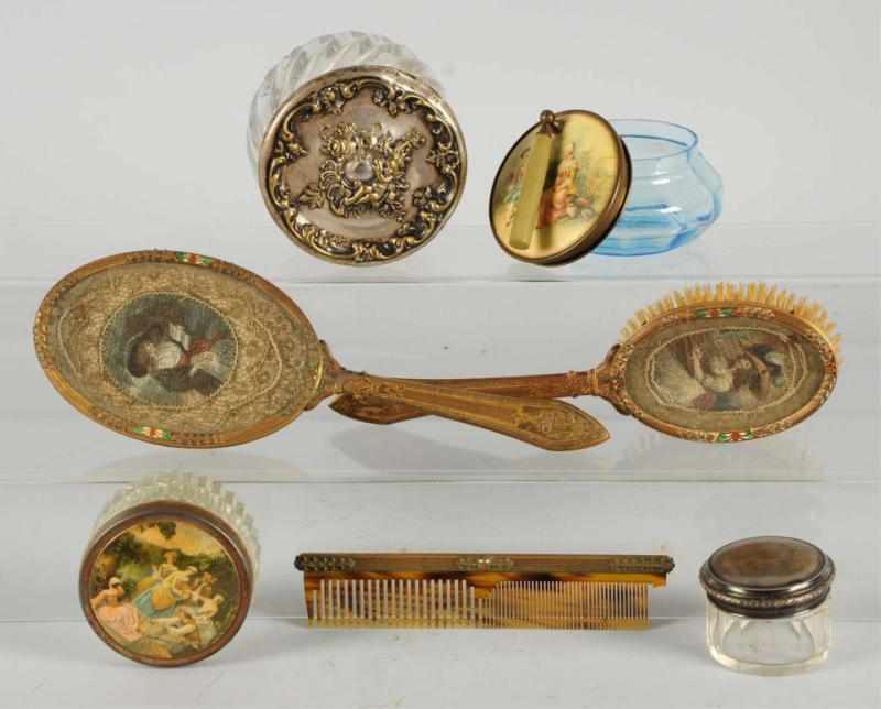 Appraisal: Lot of Ladies Vanity Pieces Includes mirror comb brush with