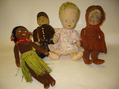 Appraisal: A Merrythought doll with cloth swivel joints and body large