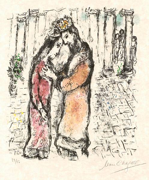 Appraisal: Marc Chagall Russian French - David and Bathsheba M Lithograph