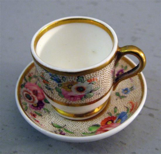 Appraisal: Early th century Spode miniature cup and saucer painted with