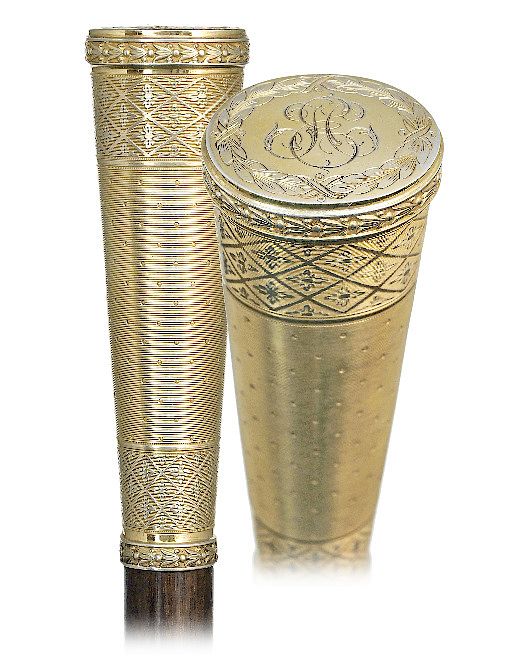 Appraisal: Silver Gilt Cazal Dress Cane -Ca -Long and tapering vermeil