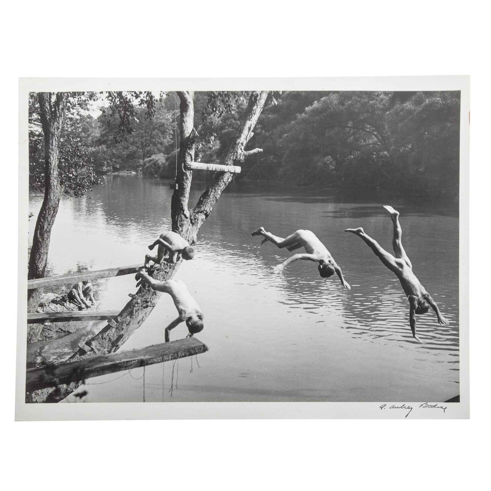 Appraisal: A AUBREY BODINE BOYS SWIMMING IN THE PATAPSCO American -