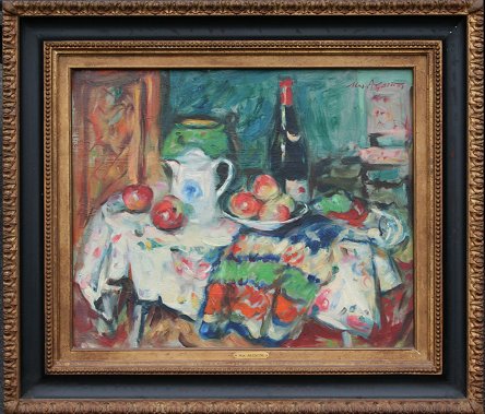 Appraisal: AGOSTINI Max French - Still Life with Apples OIL C